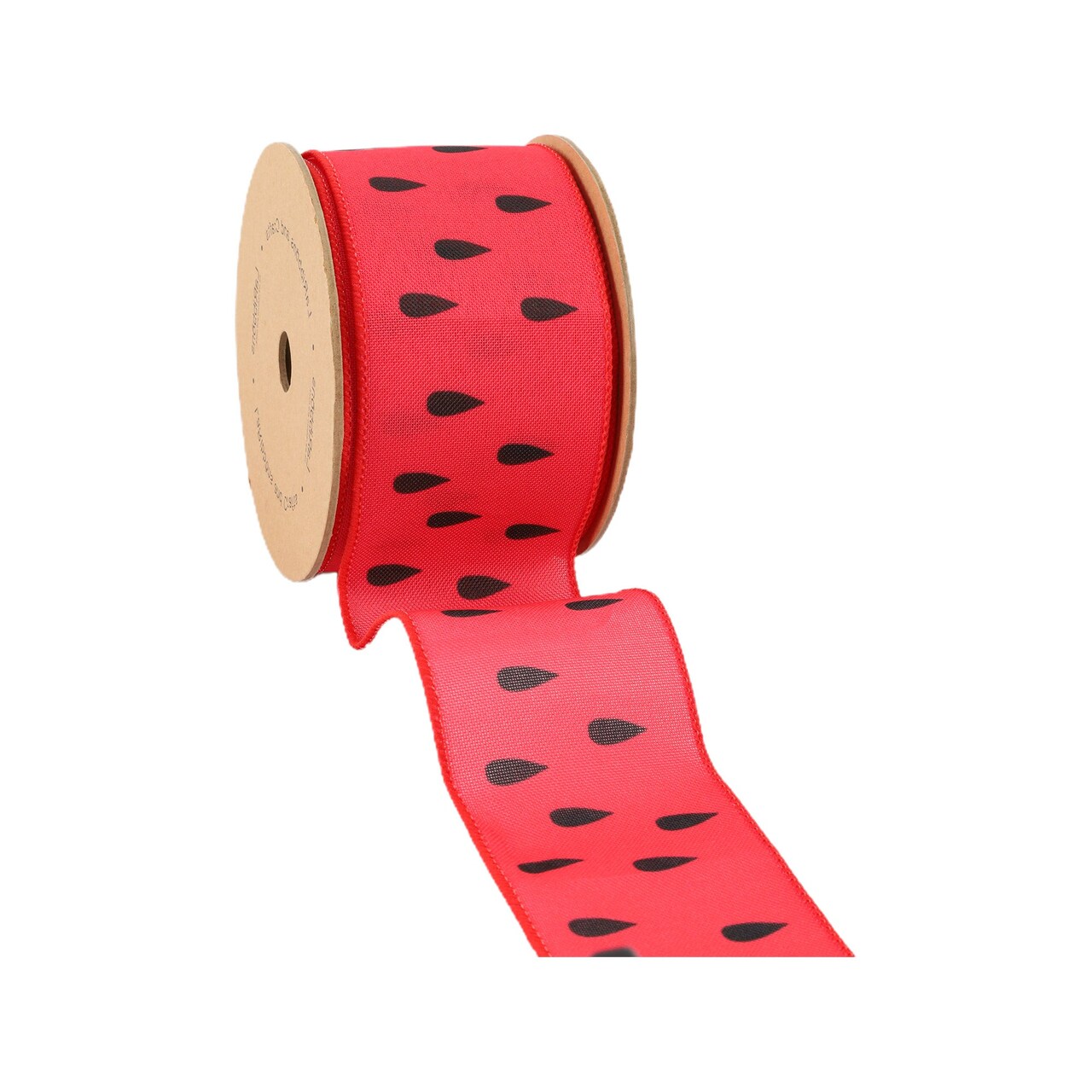 LaRibbons 2 1/2" Wired Ribbon | Watermelon Seeds | 10 Yard Roll